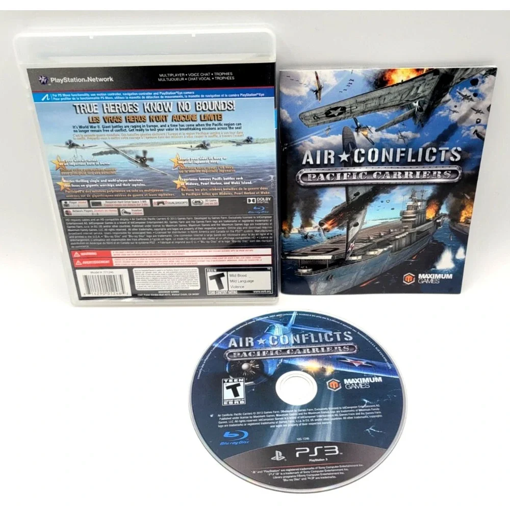 Air Conflicts: Pacific Carriers (Sony PlayStation 3, 2013) CIB COMPLETE‎ IN BOX